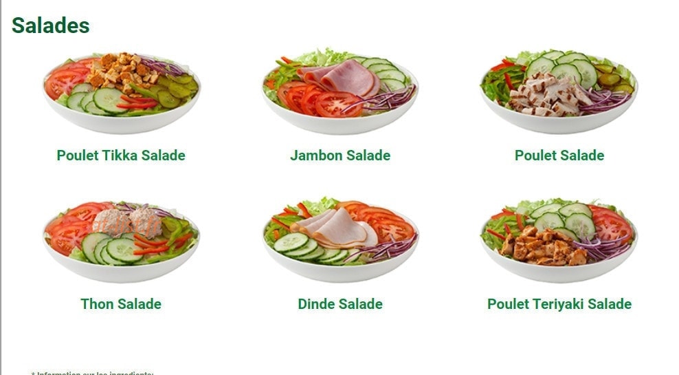 Subway — carte page 3