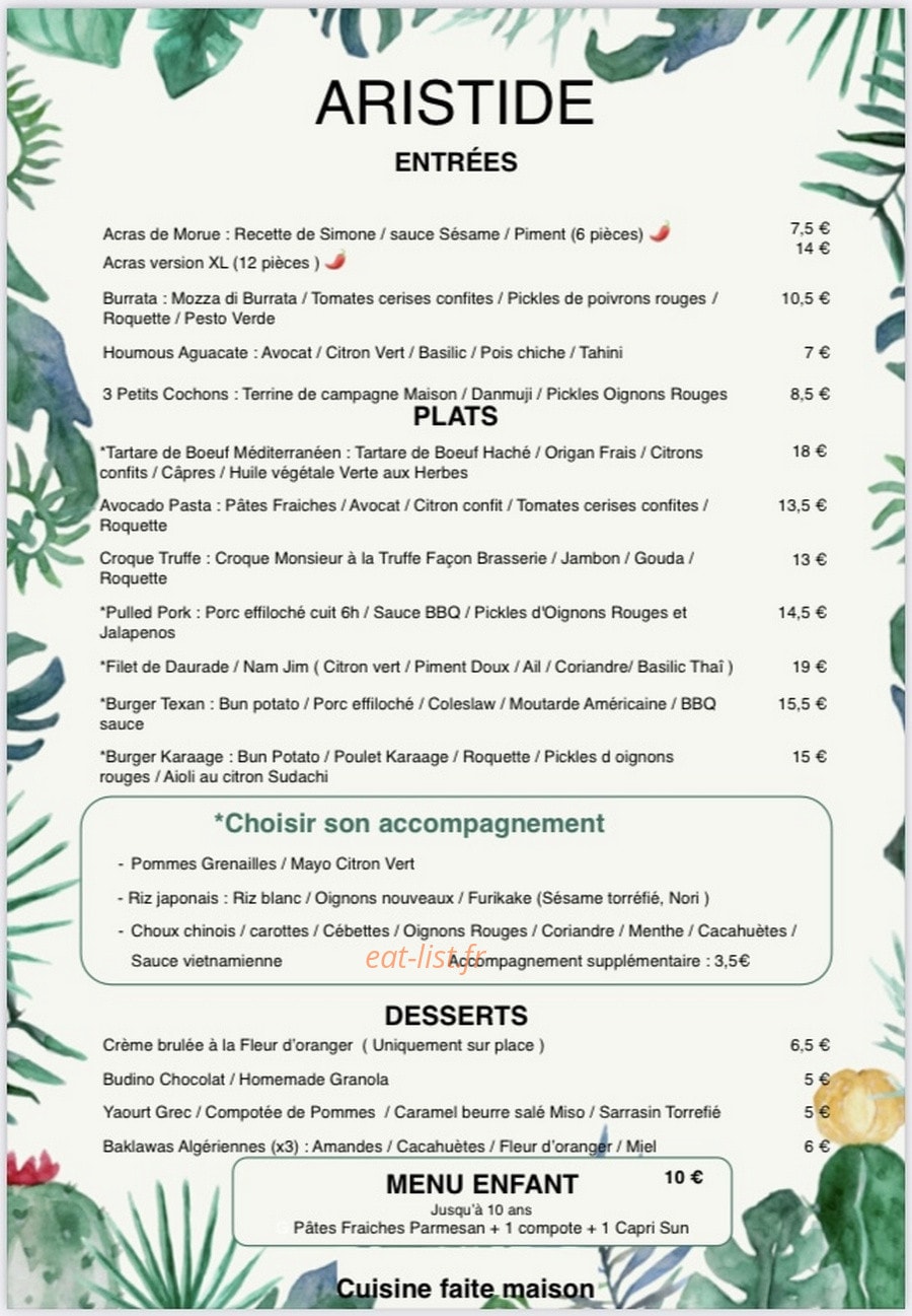 Aristide — carte page 1