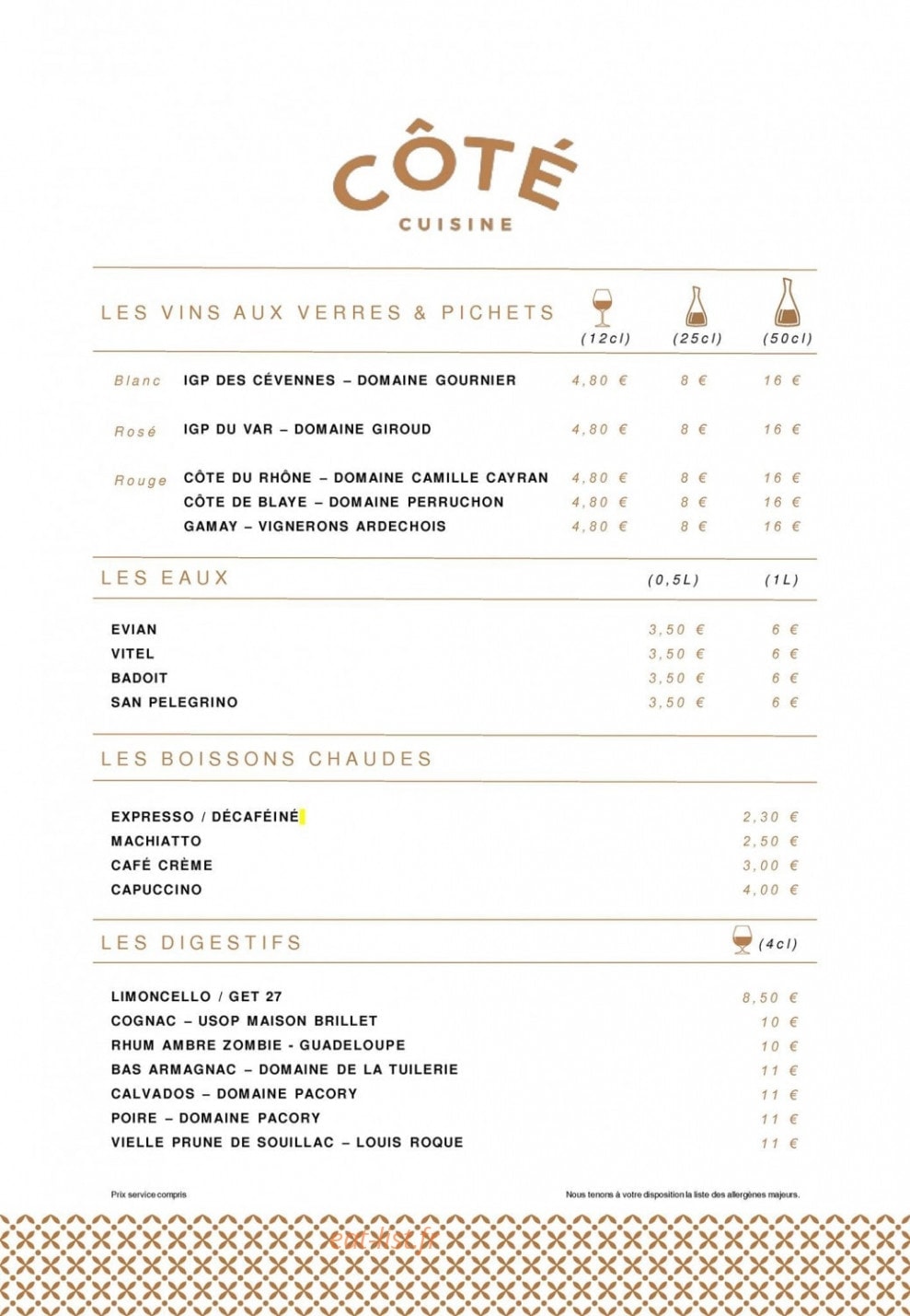 Côté café & côté cuisine — carte page 5