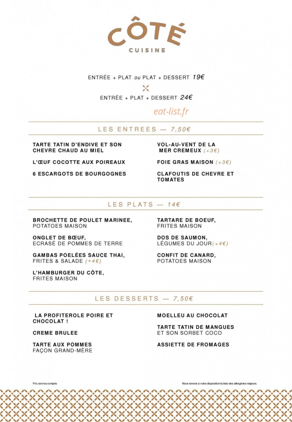 Côté café & côté cuisine — carte page 2
