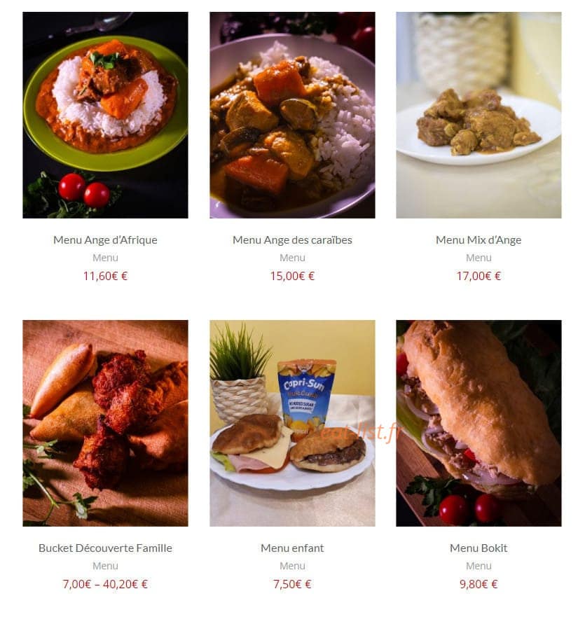 Les Saveurs d'Ange — carte page 2