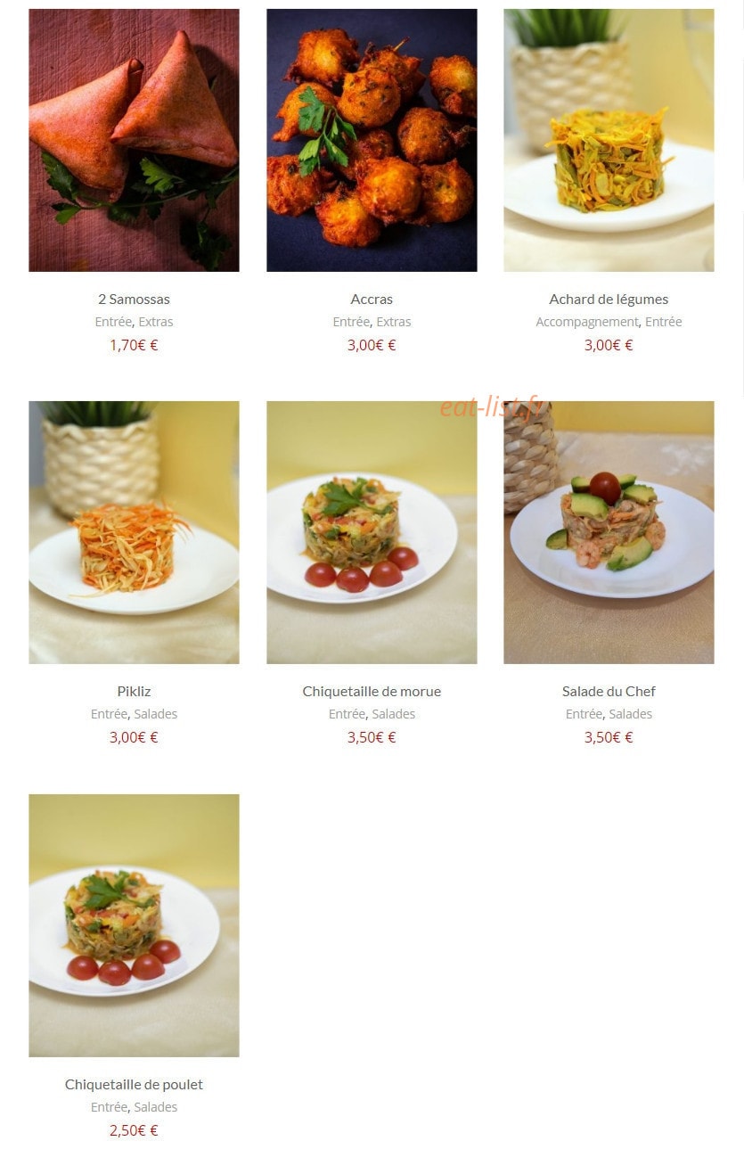 Les Saveurs d'Ange — carte page 1