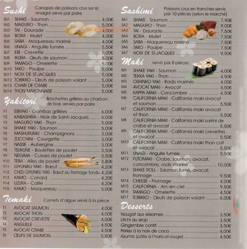 Oishi — carte page 8