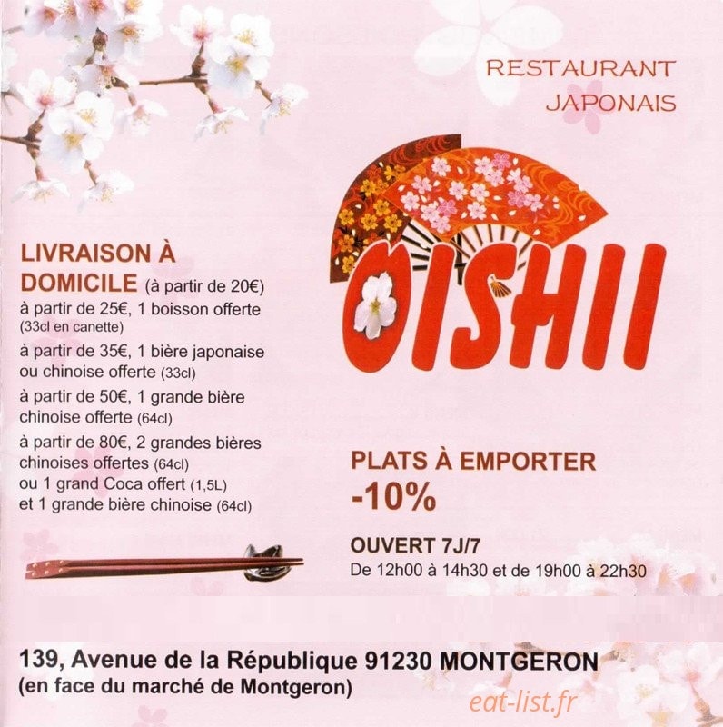 Oishi — carte page 1