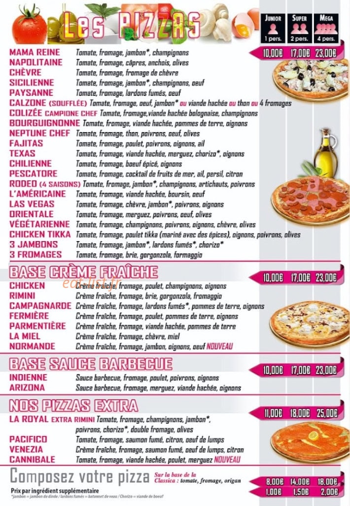 Pizzas Rimini — carte page 2