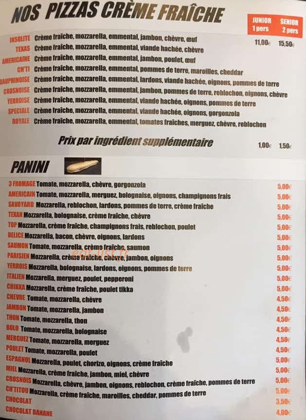 Pizzeria du Lycée — carte page 2