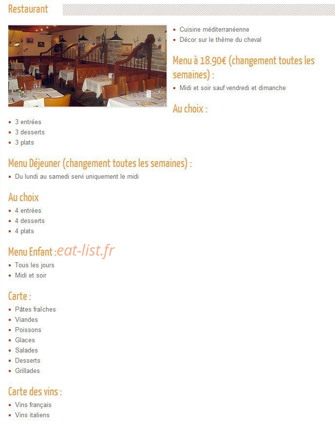 Restaurant l'Atelier — carte page 2