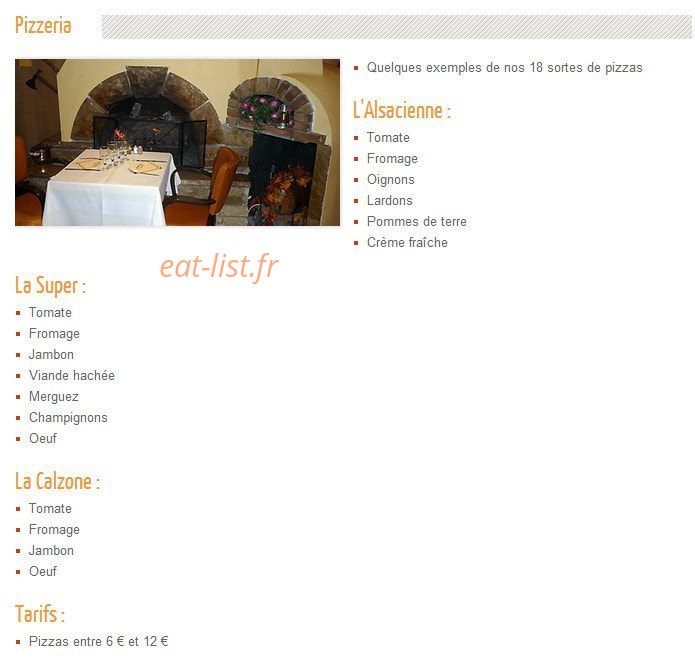Restaurant l'Atelier — carte page 1