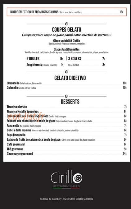 Cirillo — carte page 2