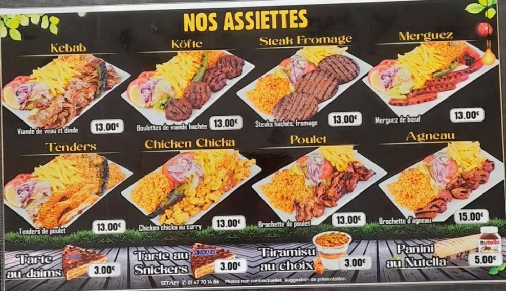Bubble Street Food — carte page 1