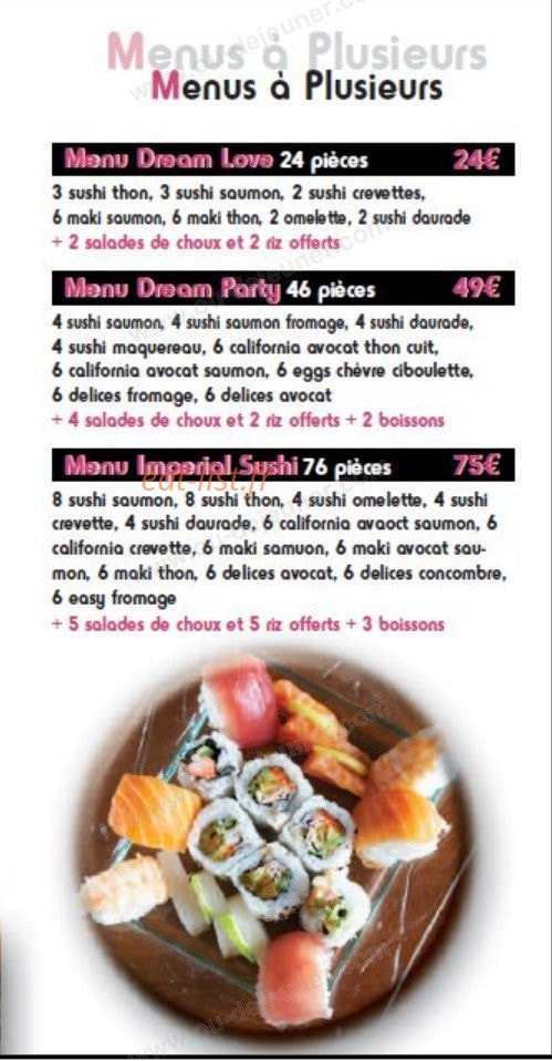 Dream Sushi — carte page 4