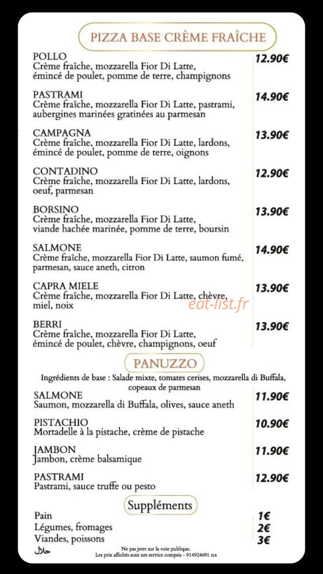 La Bella Vista — carte page 3