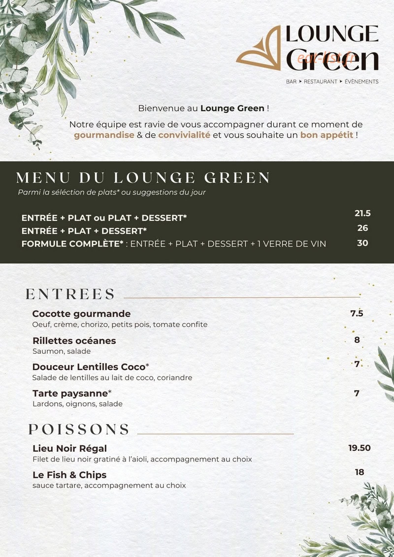Lounge Green — carte page 2