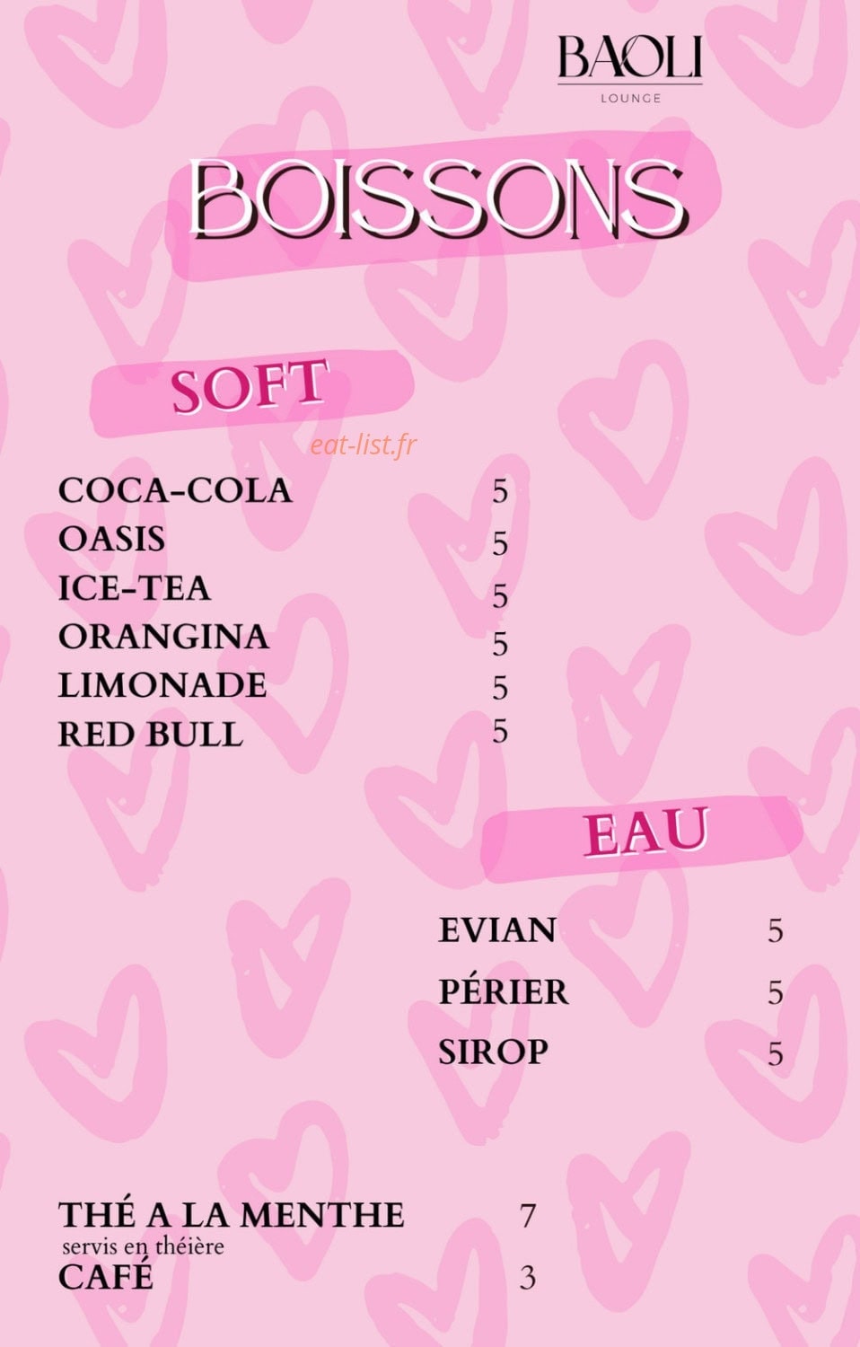 Baoli Lounge — carte page 11