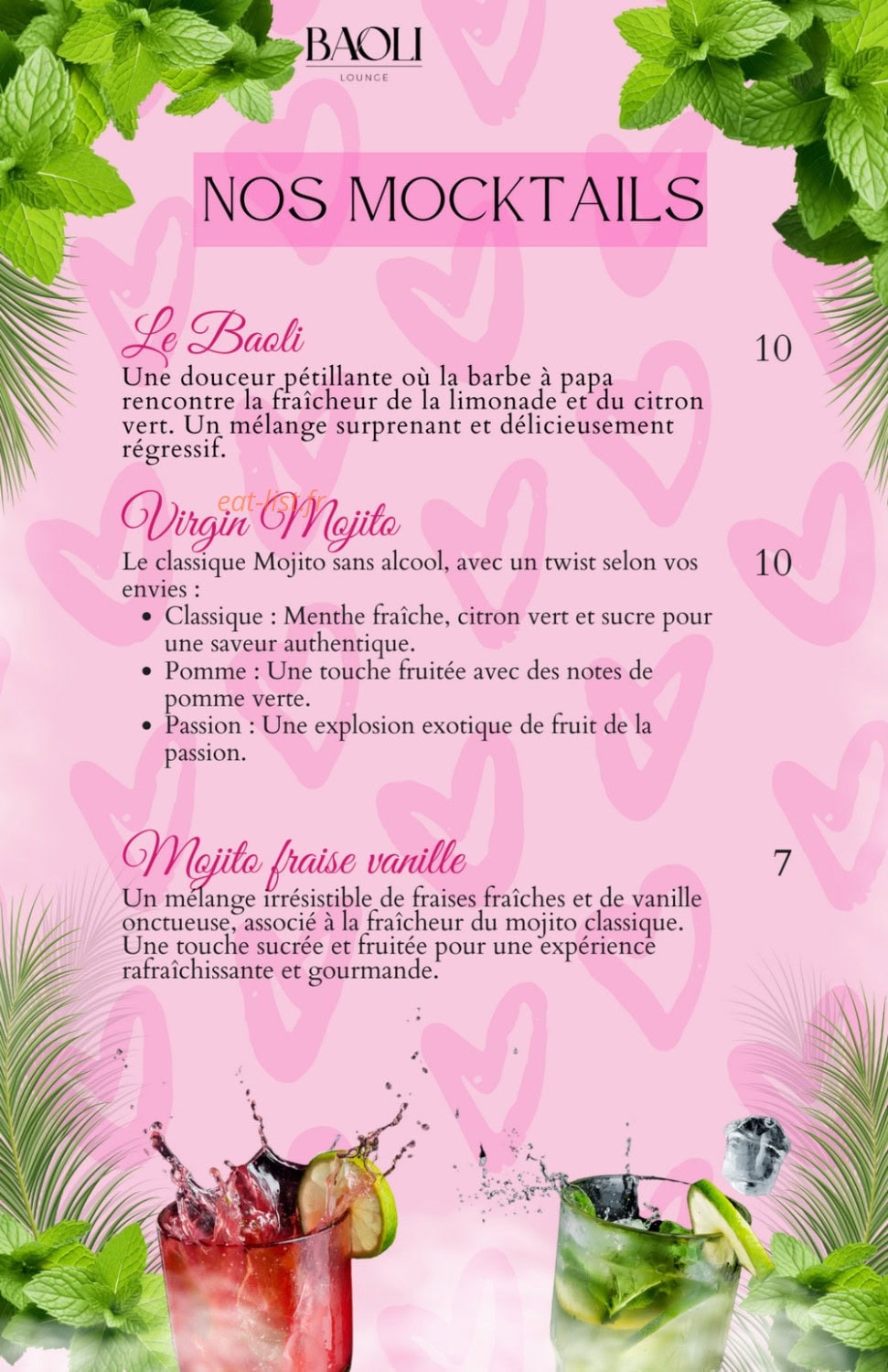 Baoli Lounge — carte page 9