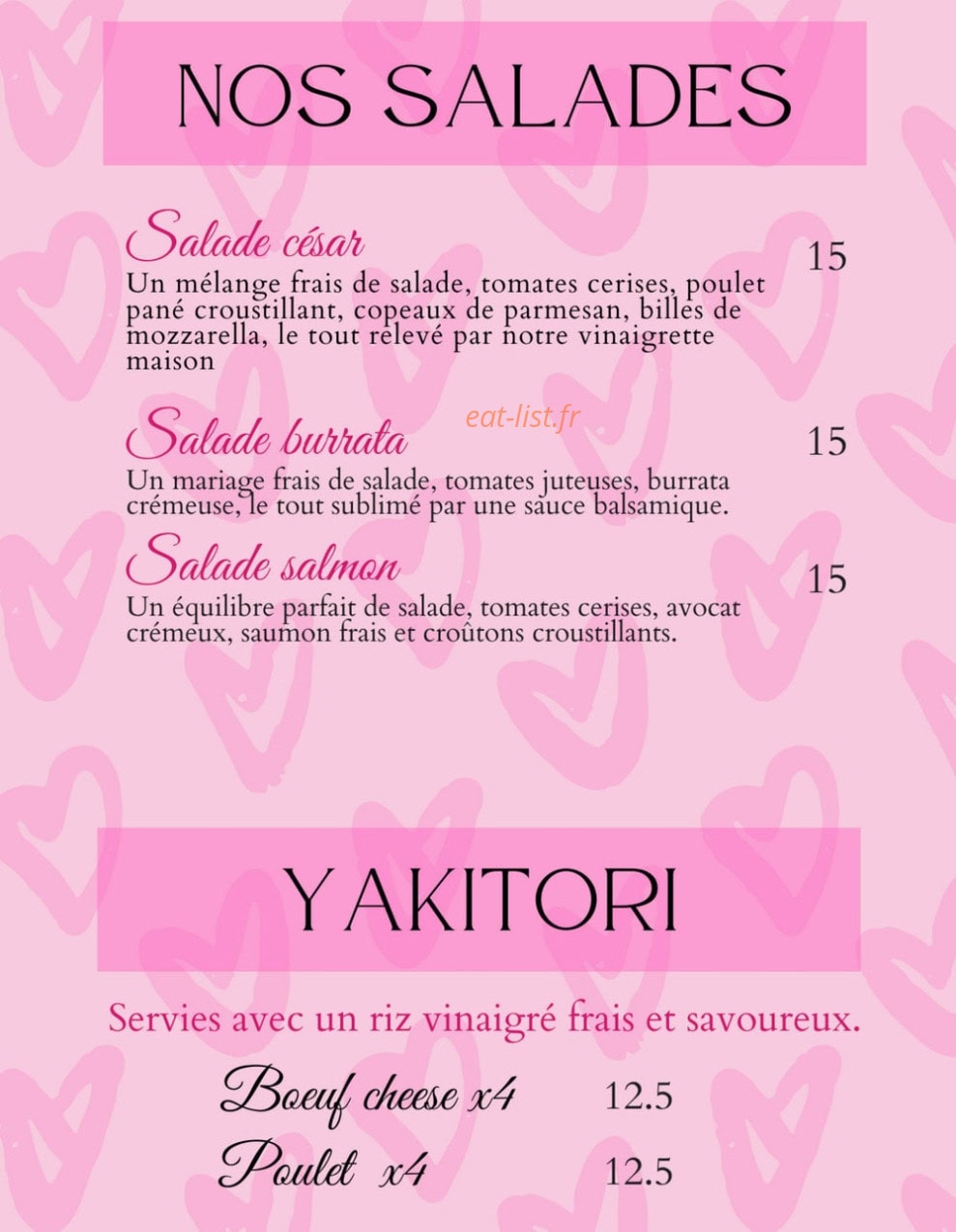 Baoli Lounge — carte page 2
