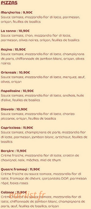 Chez Biagio — carte page 1