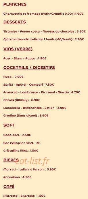 Chez Biagio — carte page 3