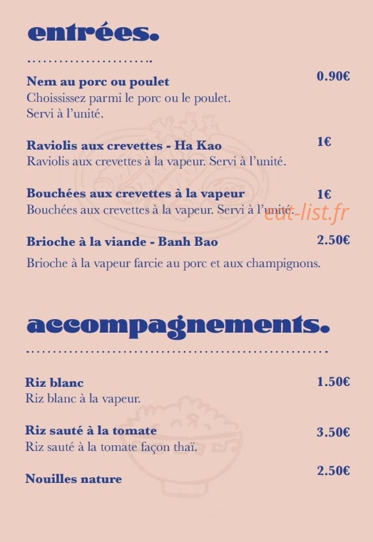 Chez Kim — carte page 1