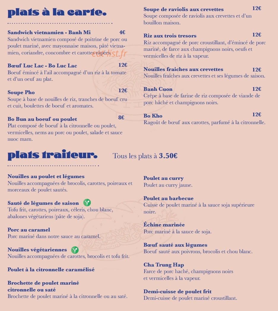Chez Kim — carte page 2