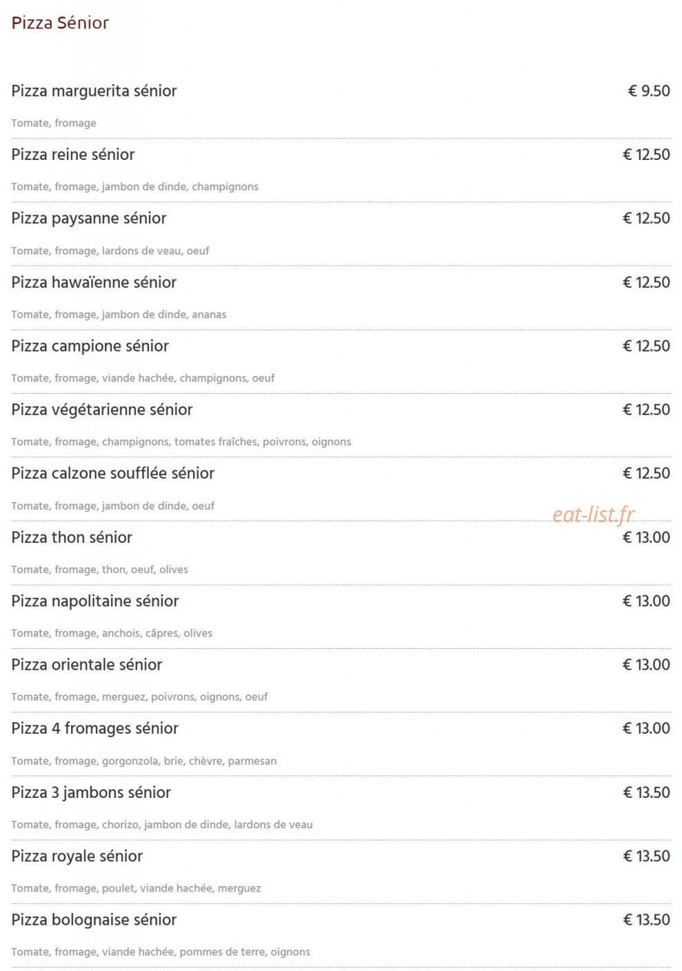 Fun Pizza — carte page 6