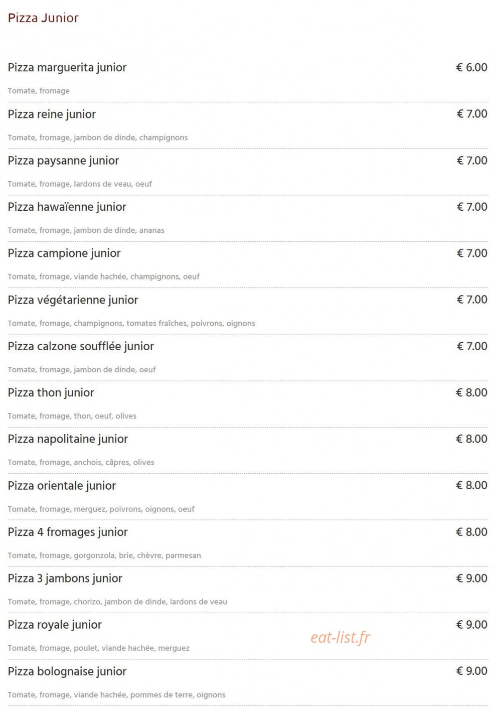 Fun Pizza — carte page 3
