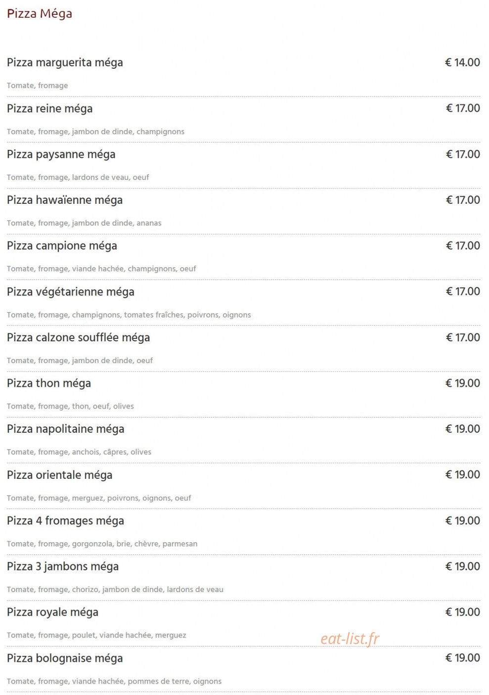 Fun Pizza — carte page 9