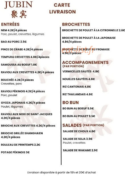 Jubin — carte page 1