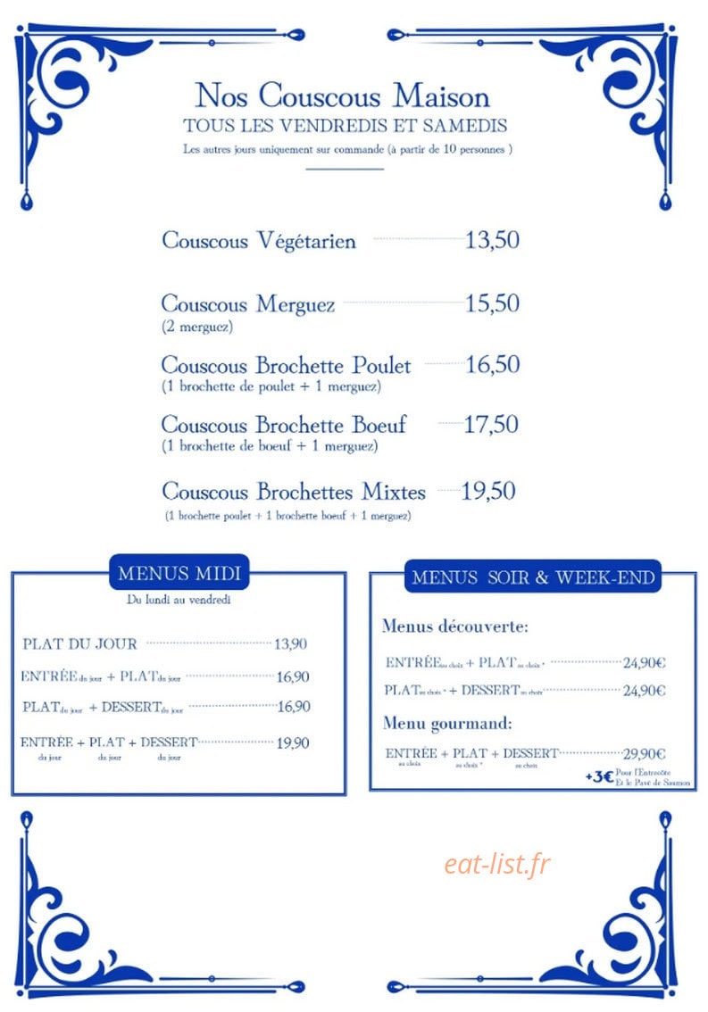 Le Resto du Théâtre — carte page 2