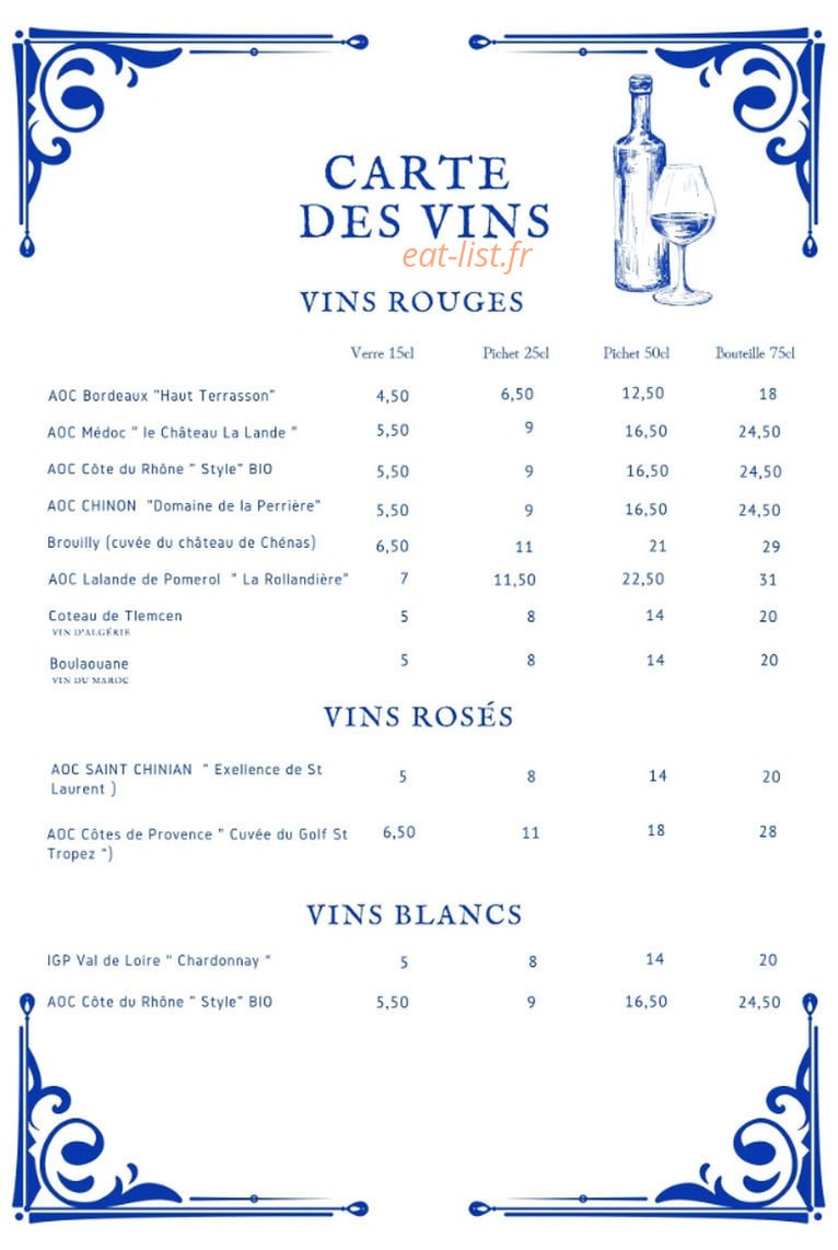 Le Resto du Théâtre — carte page 4