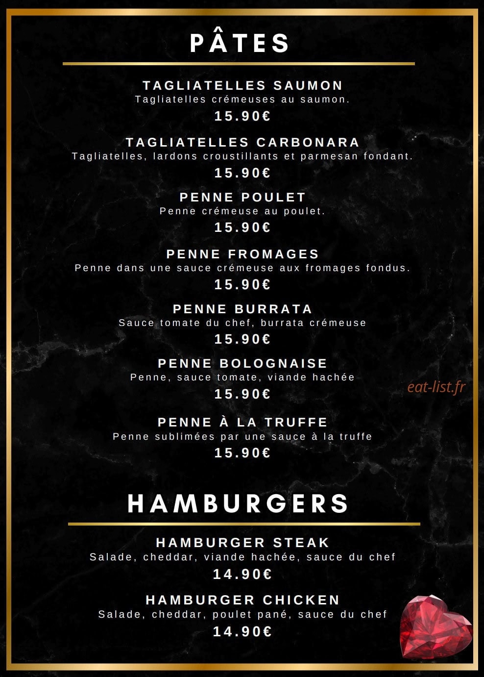 Le Ruby — carte page 8