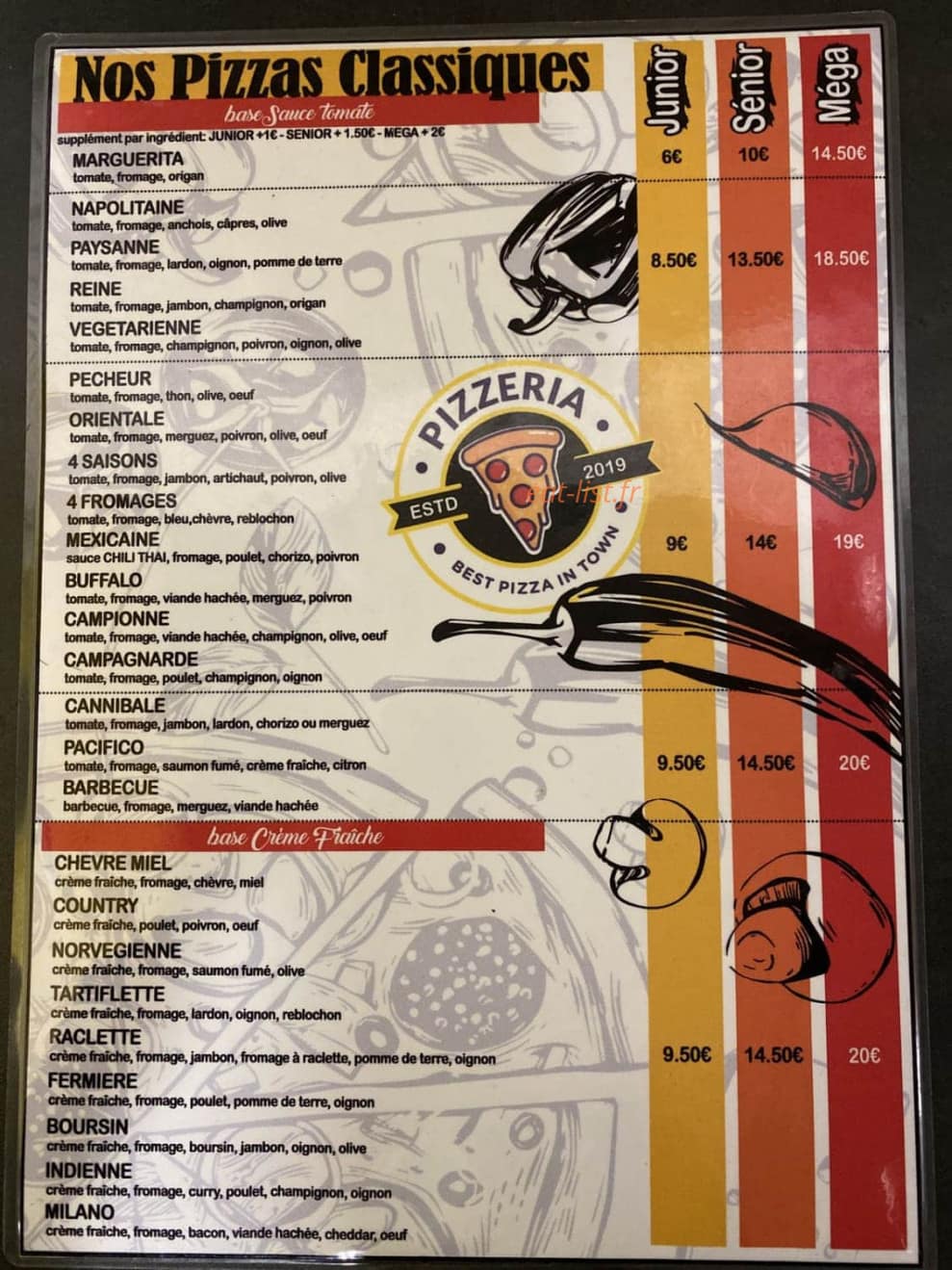 My pizza — carte page 1