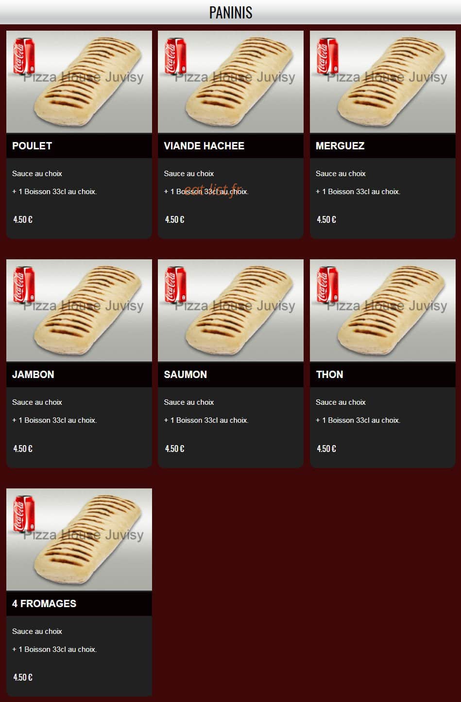 Pizza House — carte page 10