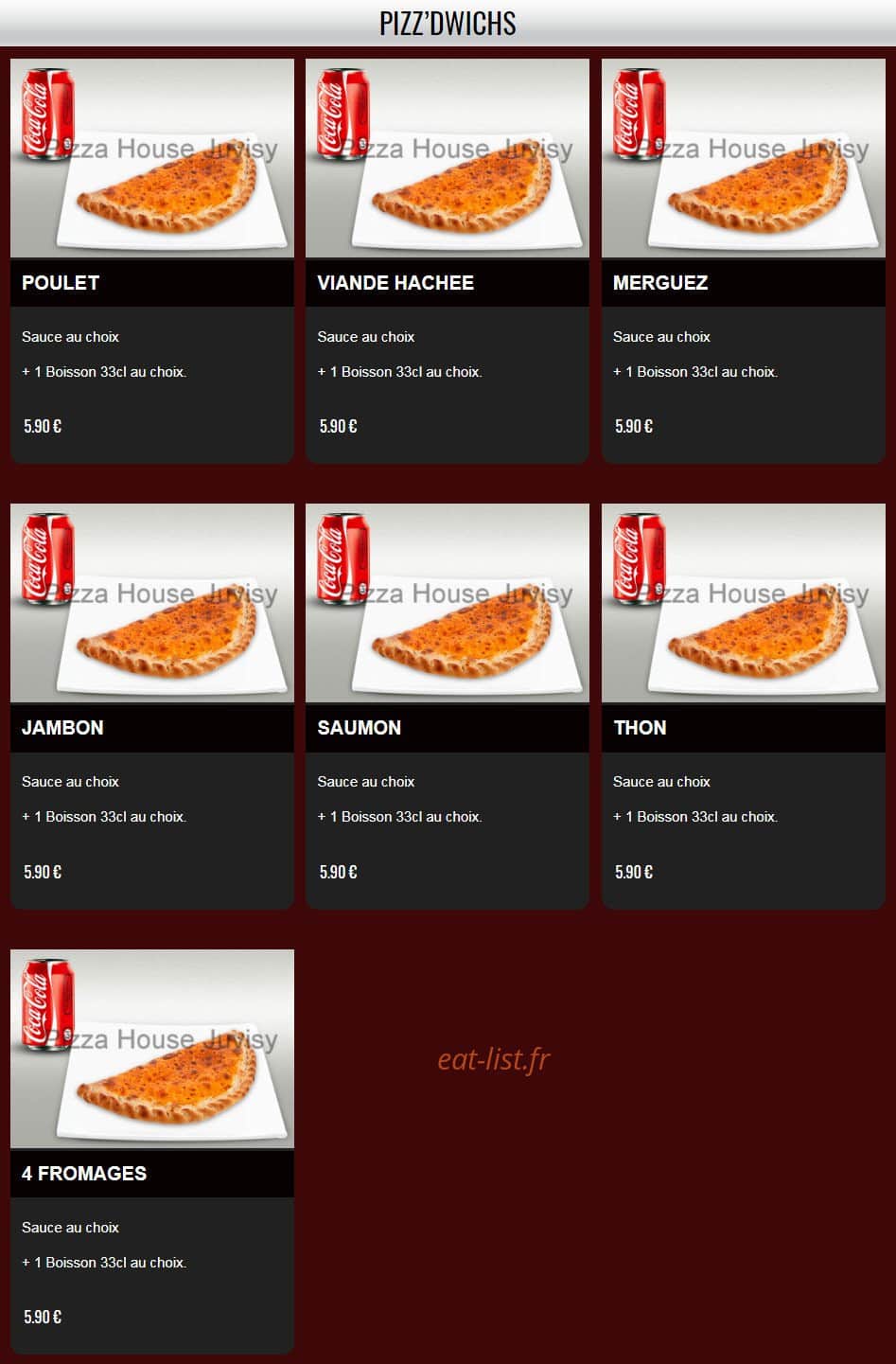 Pizza House — carte page 8