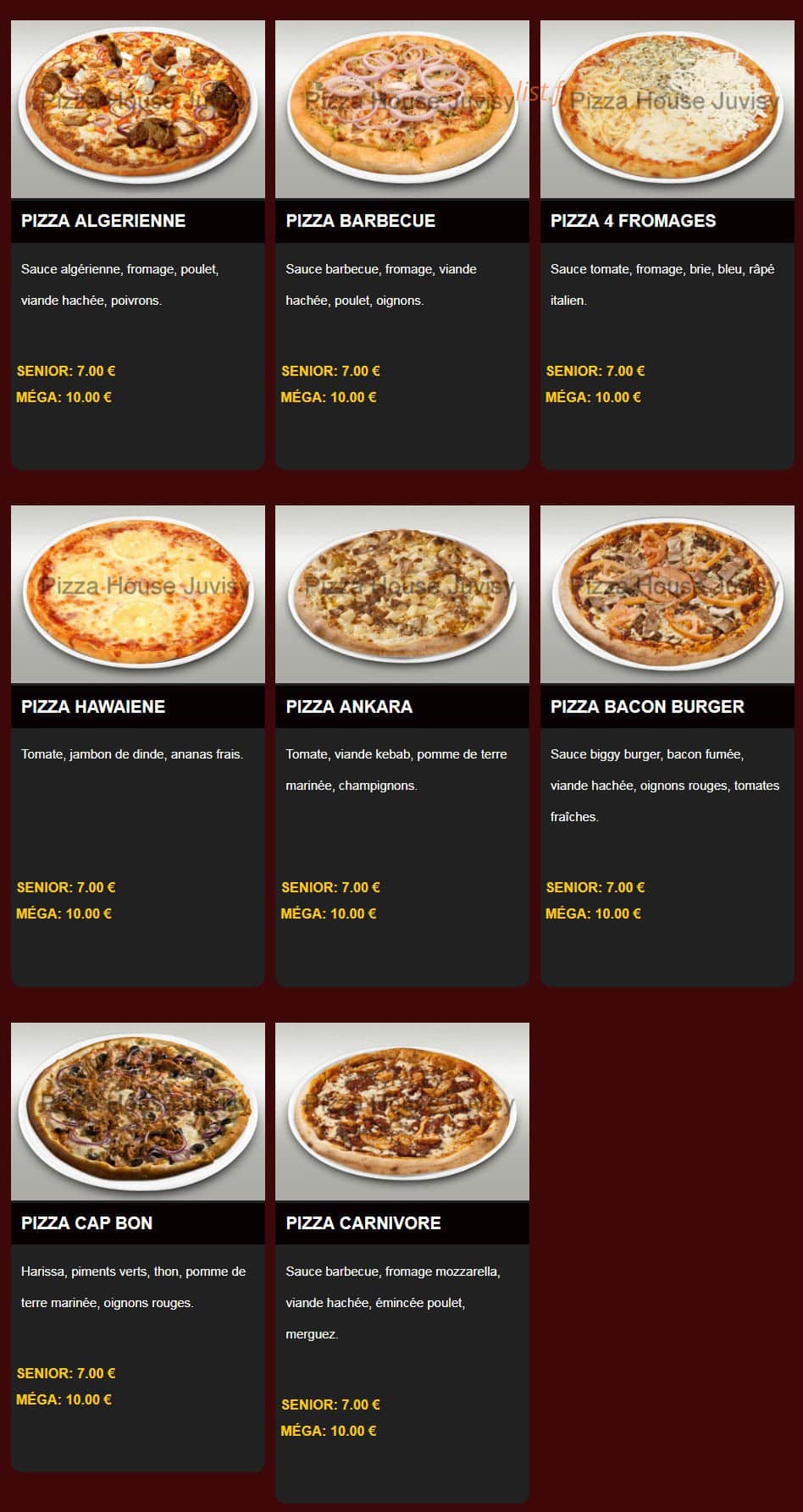 Pizza House — carte page 4