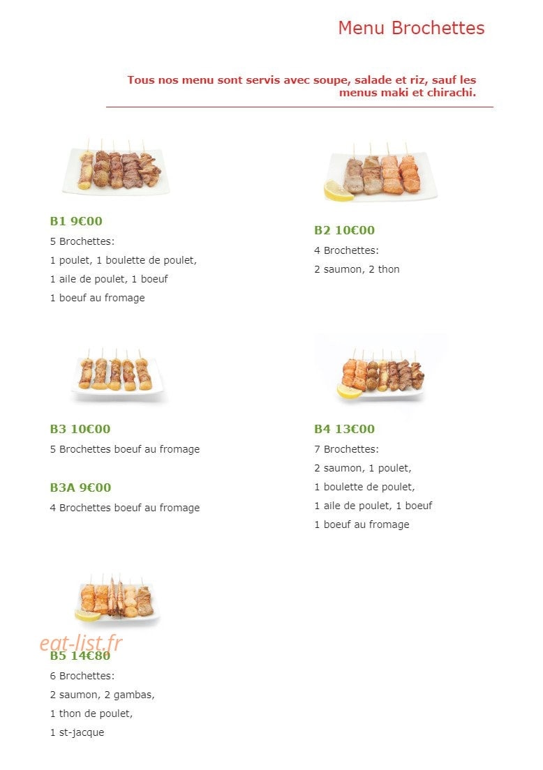 Sushi Dream — carte page 3