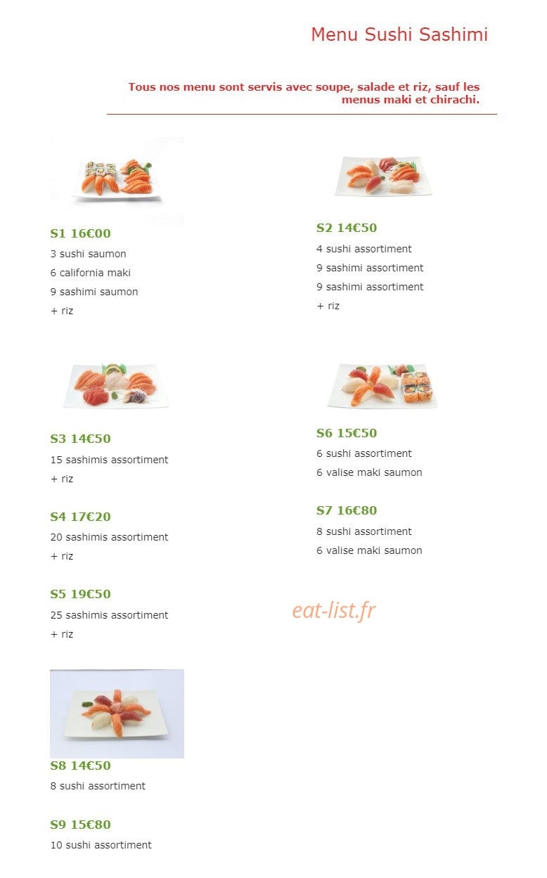 Sushi Dream — carte page 2