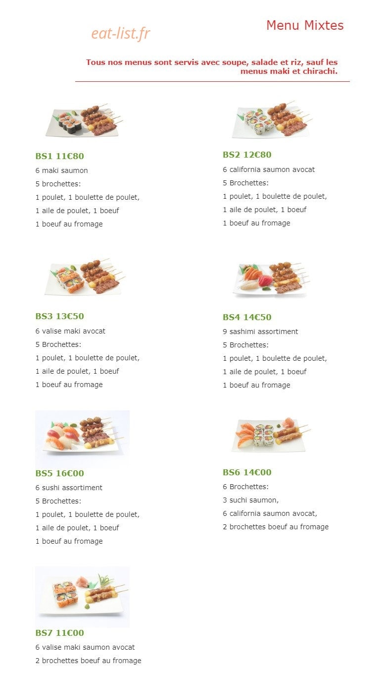 Sushi Dream — carte page 4