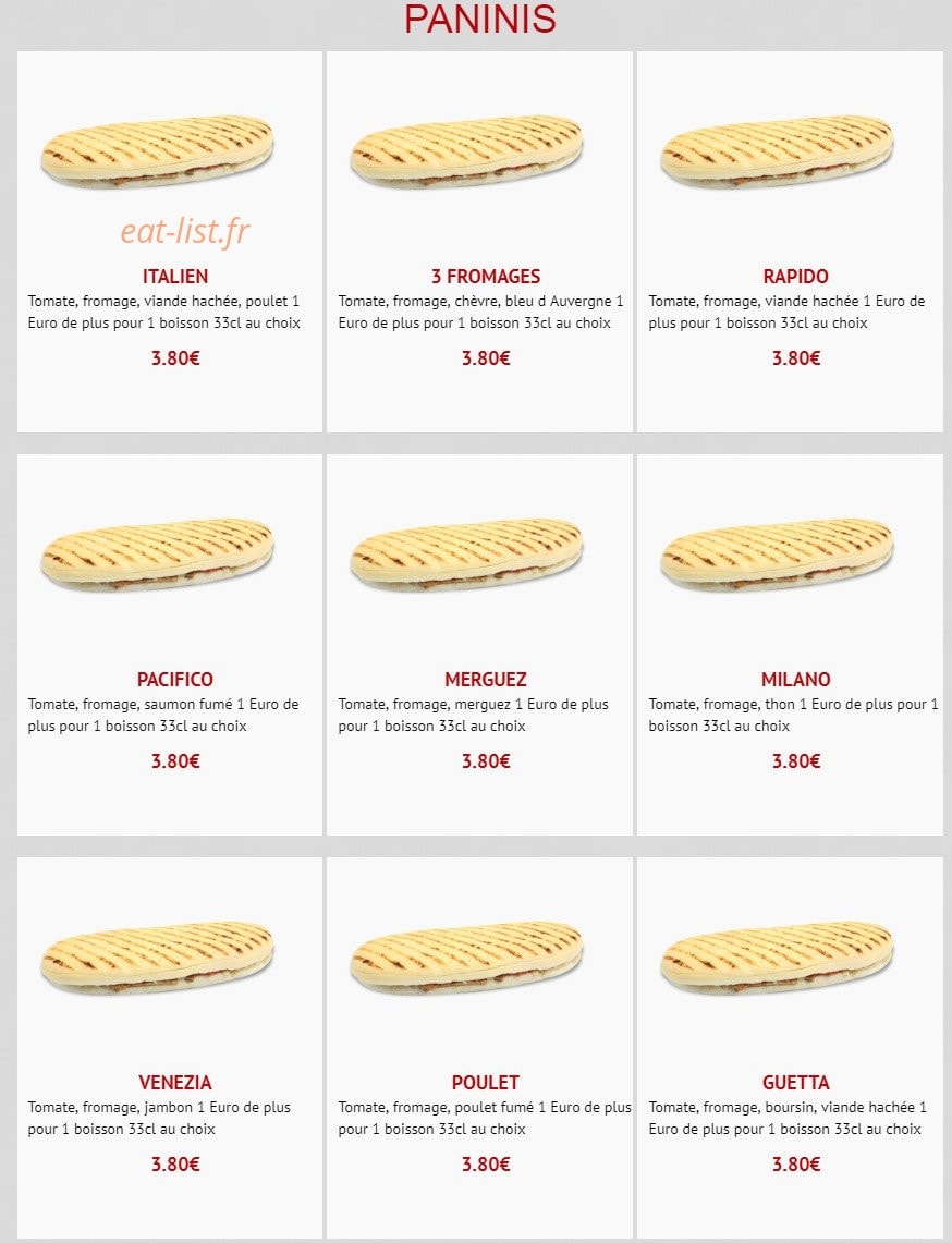 Allo Pizza Rapido — carte page 11