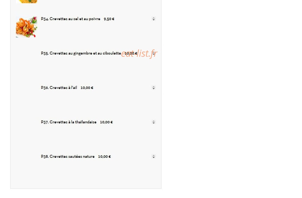 Asian Food — carte page 3