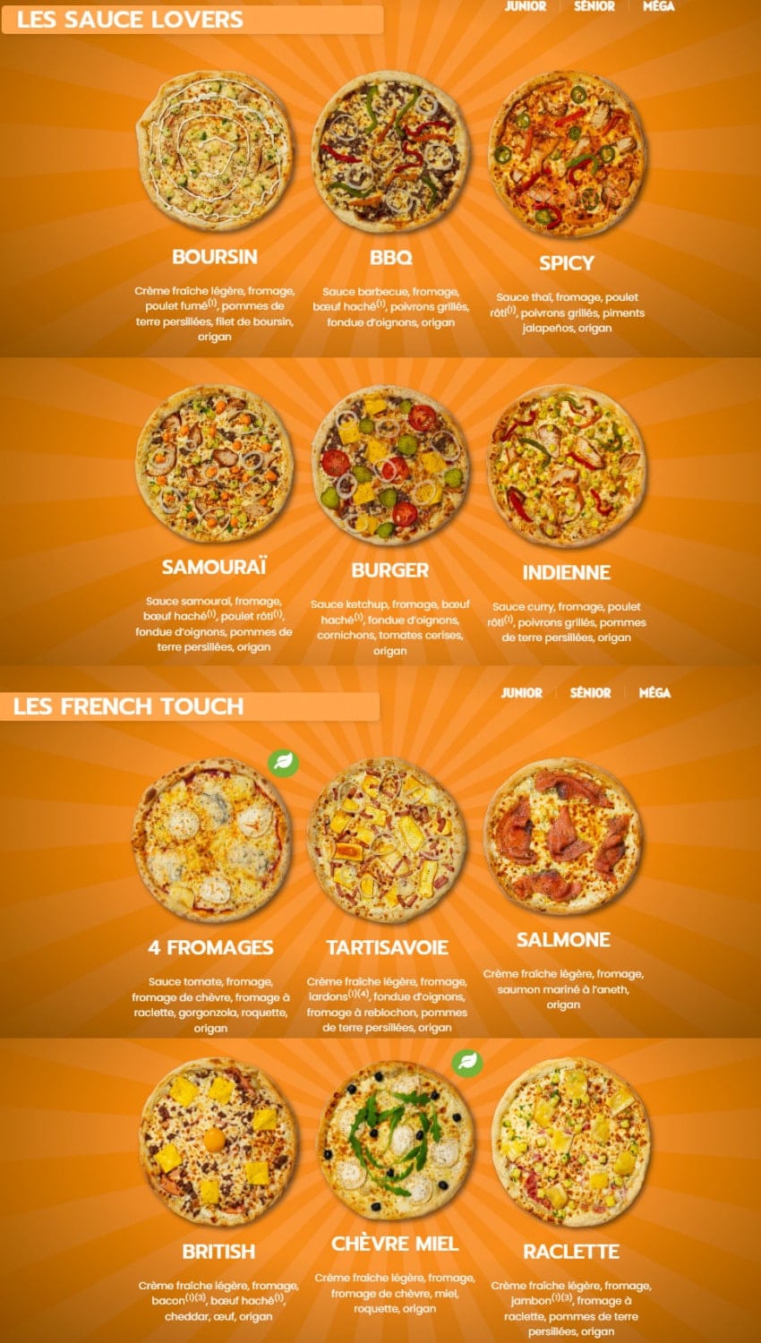 Dream's Pizza — carte page 2