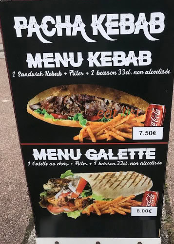 Pacha Kebab — carte page 1