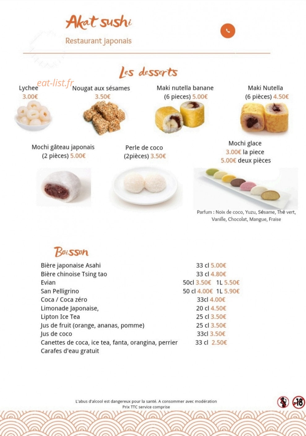 Akat Sushi — carte page 18