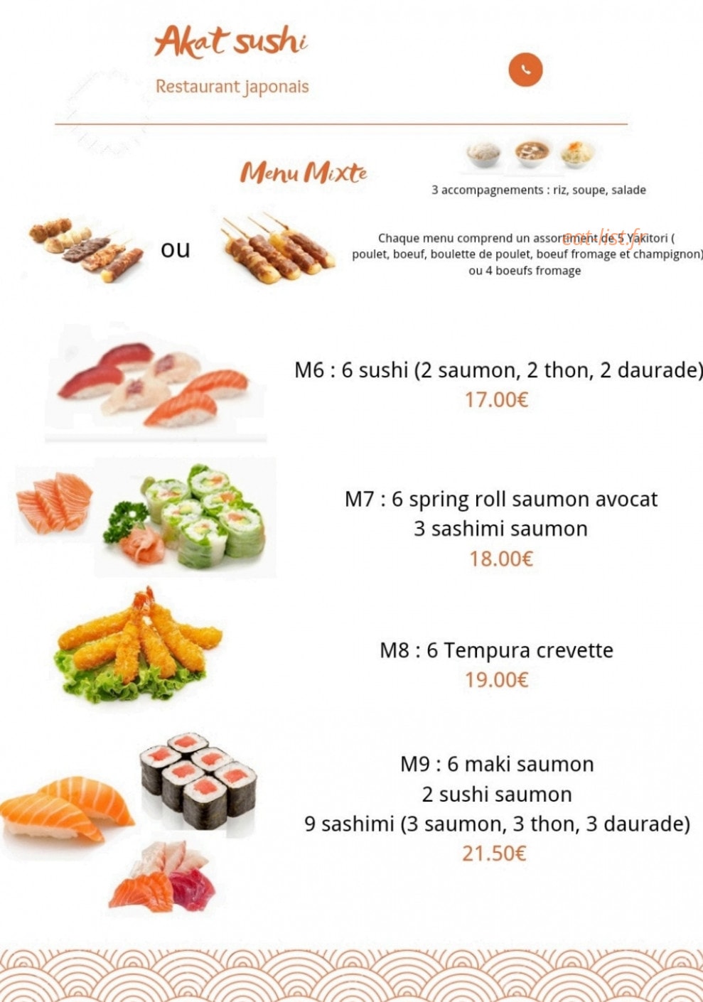 Akat Sushi — carte page 5