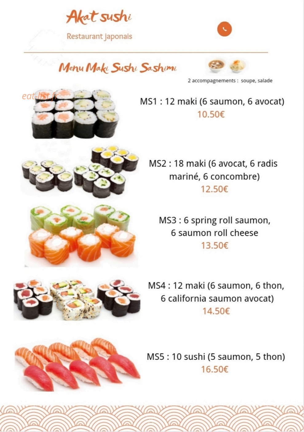 Akat Sushi — carte page 6