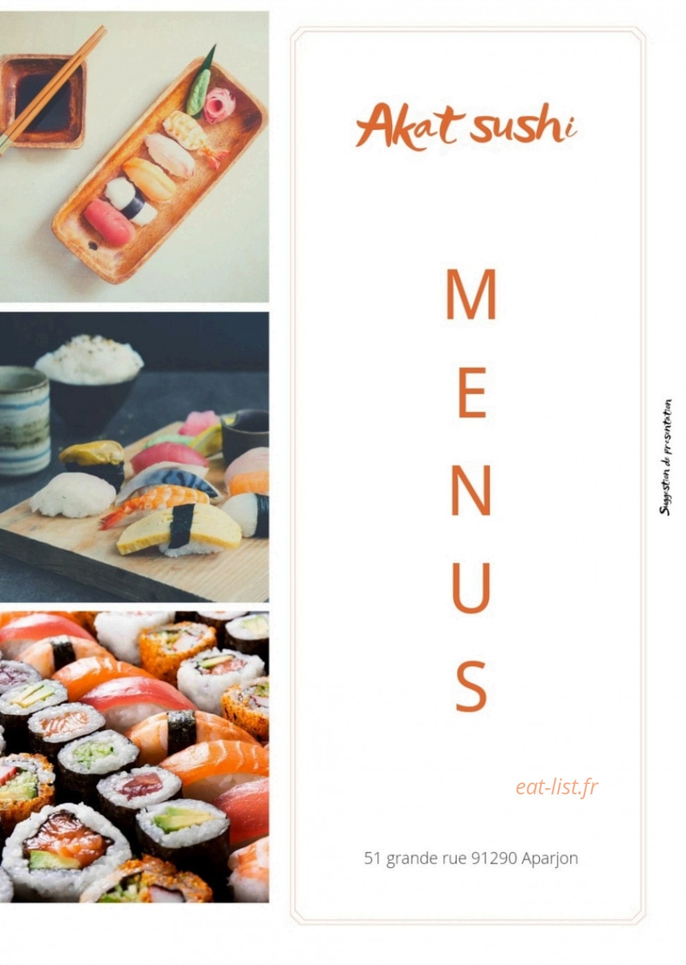 Akat Sushi — carte page 1