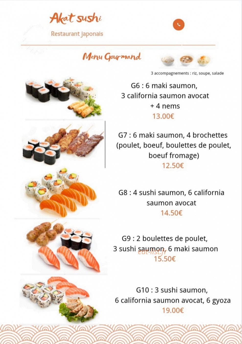 Akat Sushi — carte page 3