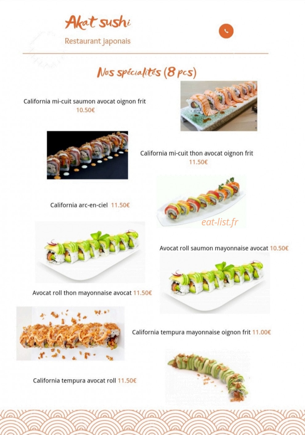 Akat Sushi — carte page 17