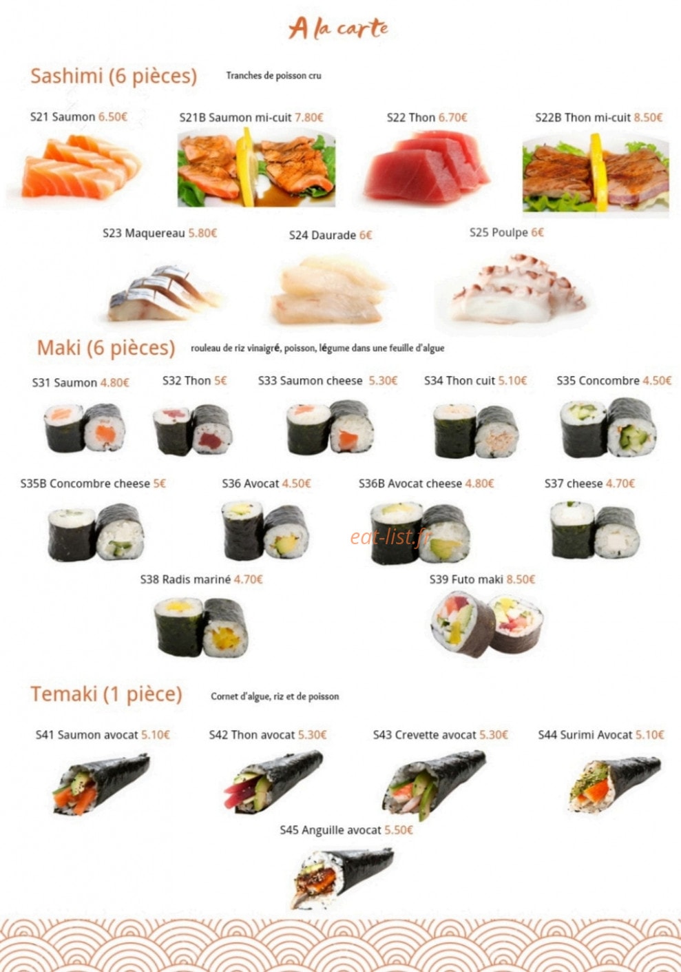 Akat Sushi — carte page 13