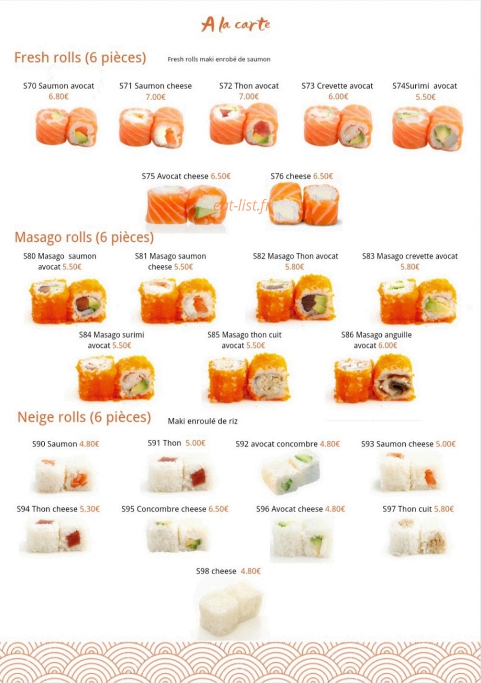 Akat Sushi — carte page 15